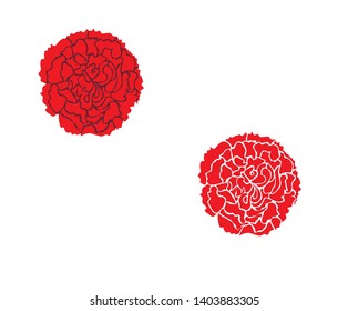 carnations red flowers vector leaves