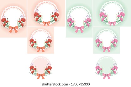 Carnation-themed Decorative Background.A background that gave a change in size to the same design.Good background for A4 size.Background for appreciation and celebration with carnations theme.