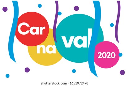 Carnaval 2020 (2020 Carnival in portuguese) vector illustration