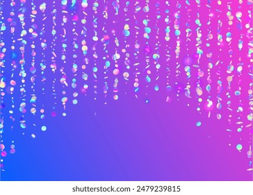 Carnaval Background. Carnival Serpentine. Cristal Banner. Blue Happy Sparkle. Laser Concept. Disco Colourful Cristals. Unicorn Confetti. Digital Dust. Purple Carnaval Background