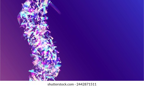 Carnaval Background. Unicorn Design. Abstract Tinsel. Hologram Confetti. Glare Concept. Carnival Ribbon. Purple Laser Effect. Happy Christmas Serpentine. Pink Carnaval Background