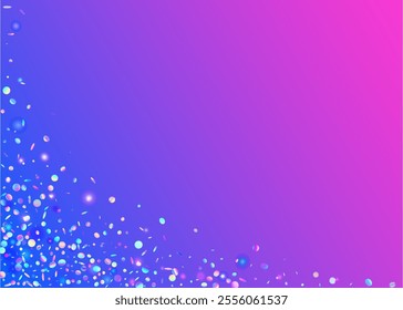 Carnaval Burst. Party Tinsel. Happy Colourful Explosion. Cristal Ribbon. Hologram Serpentine. Falling Poster. Pink Light Paper. Glare Pattern. Blue Carnaval Burst