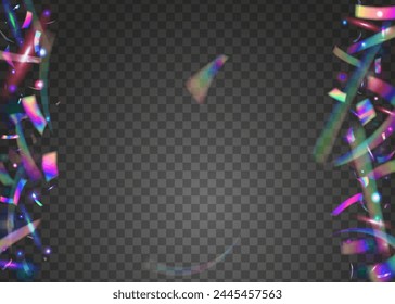 Carnaval Confetti. Festive Background. Laser Concept. Foil Holographic Explosion. Anniversary Ribbon. Purple Light Burst. Abstract Banner. Unicorn Flag. Blue Carnaval Confetti