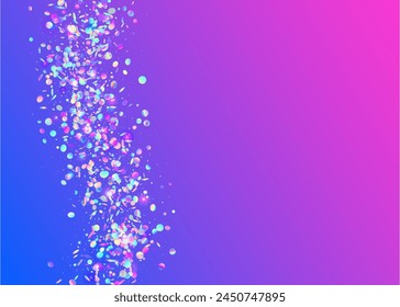 Carnaval Confetti. Purple 3d Effect. Digital Ribbon. Iridescent Glitter. Disco Abstract Backdrop. Rainbow Background. Glare Pattern. Cristal Poster. Pink Carnaval Confetti