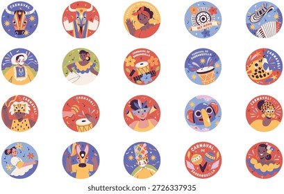 Ilustrações de Carnaval De Barranquilla Ilustração Vetorial. Modelo de design de símbolo de ilustração para elemento de interface do usuário móvel da Web.