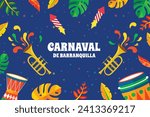 Carnaval de Barranquilla. Translation - Carnival of Barranquilla. Colombian carnival party. Barranquilla