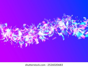 Carnaval Effect. 3d Ribbon. Art Template. Pink Glare Burst. Light Iridescent Explosion. Celebrate Background. Unicorn Poster. Isolated Flag. Purple Carnaval Effect