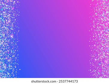 Carnaval Effect. Neon Glitter. Falling Poster. Glare Abstract Template. Digital Banner. Purple 3d Tinsel. Laser Pattern. Party Paper. Pink Carnaval Effect