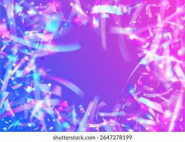 Carnaval Effect. Purple Art Glitter. Rainbow Paper. Glare Iridescent Explosion. Festive Confetti. Digital Flag. Light Gradient. Party Background. Blue Carnaval Effect
