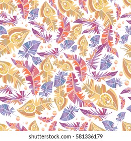 carnaval feathers seamless pattern
