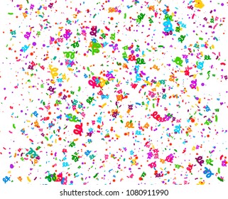 Carnaval or Festival Confetti. Colorful confetti pieces. Celebration party or Holiday background. Flying colorful glitter particles. Decoration pattern. Vector