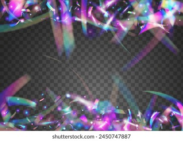 Carnaval Glitter. Art Holographic Illustration. Laser Gradient. Festive Ribbon. Digital Flag. Rainbow Paper. Color Effect. Pink Retro Background. Purple Carnaval Glitter