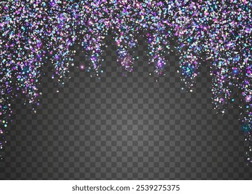 Carnaval Glitter. Design em queda. Burst Transparente. Explosão Surpresa Com Laser. Cristal Poeira. Pink Happy Confetti. Conceito leve. Tinsel festivo. Brilho de carnaval roxo