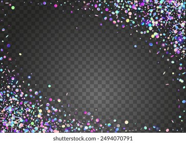 Carnaval Glitter. Rainbow Background. Cristal Banner. Modern Dust. Light Concept. Transparent Tinsel. Glare Isolated Template. Blue Laser Burst. Purple Carnaval Glitter