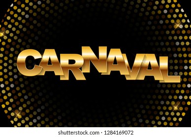 Carnaval golden banner. Vector illustration. EPS10