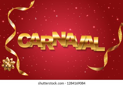 Carnaval golden banner. Vector illustration. EPS10