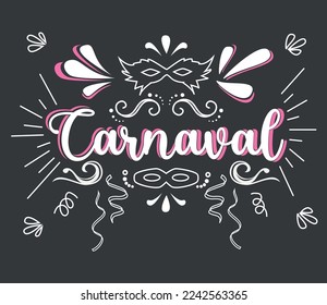 carnaval handwriting lettering vector background.