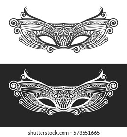 Carnaval Mardi Gras Mask Set. Vector