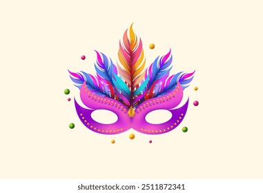 Carnaval mask fullcolor vector. Event ornament