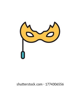 carnaval mask icon filled outline vector illustration full color. isolated on white background