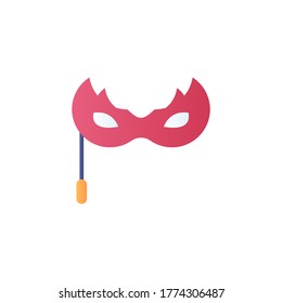 carnaval mask icon flat design vector illustration full color. isolated on white background