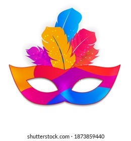 Carnaval Mask Icon Isolated on White Background. Vector Illustration