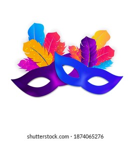 Carnaval Mask Icon Isolated on White Background. Vector Illustration