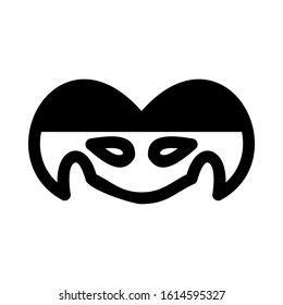 Carnaval mask icon isolated sign symbol vector illustration - high quality black style vector icons
