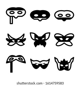 Carnaval mask icon isolated sign symbol vector illustration - Collection of high quality black style vector icons
