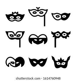 Carnaval mask icon isolated sign symbol vector illustration - Collection of high quality black style vector icons
