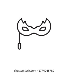 carnaval mask icon outline design vector illustration black style. isolated on white background