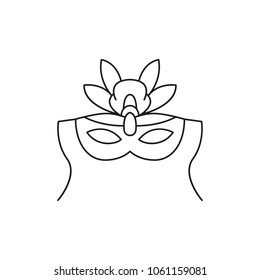 Carnaval mask icon. Outline carnaval mask vector icon for web design isolated on white background