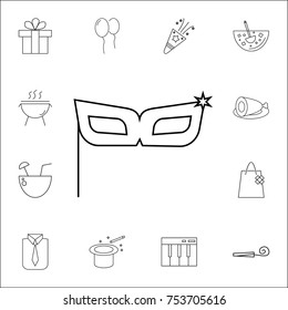carnaval mask icon. Set of party icons. Signs, outline symbols collection, simple thin line icons for websites, web design, mobile app, info graphics on white background