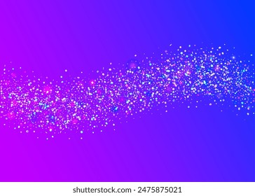 Carnaval Paper. Light Pattern. Digital Ribbon. Party Background. Glare Surprise Template. Falling Design. Blue Disco Confetti. Iridescent Tinsel. Purple Carnaval Paper