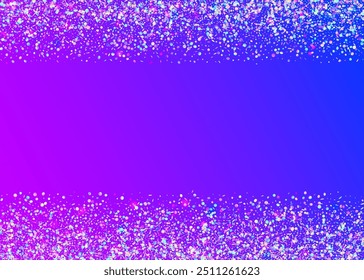 Papel Carnaval. Padrão de luz. Rebentamento Com Brilho Roxo. Cartaz digital. Arco-íris Glitter. Feliz Modelo Isolado. Fundo de Unicórnio. Banner moderno. Papel Azul do Carnaval