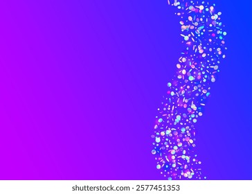 Carnaval Paper. Neon Confetti. Light Colourful Illustration. Happy Texture. Blue Disco Effect. Modern Design. Party Burst. Falling Banner. Purple Carnaval Paper