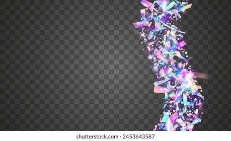 Carnaval Paper. Pink 3d Effect. Cristal Ribbon. Digital Banner. Neon Confetti. Festive Tinsel. Glare Concept. Light Surprise Template. Blue Carnaval Paper