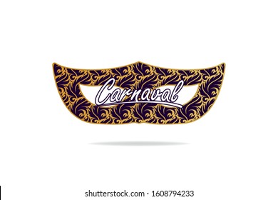 Carnaval party background design with mask. Vector illustration
