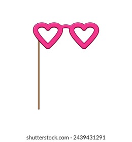 carnaval photo booth prop cartoon. birthday hair, party funny, congratulation moustache carnaval photo booth prop sign. isolated symbol vector illustration
