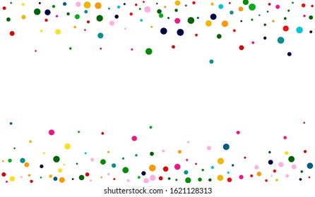 Carnaval Rain Texture. Color Top Confetti Design. Top Background. FallingFestive Rainbow Illustration.