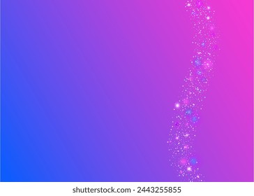 Carnaval Serpentine. Iridescent Tinsel. Light Texture. Falling Ribbon. Blue Disco Effect. Modern Banner. Rainbow Paper. 3d Isolated Backdrop. Purple Carnaval Serpentine