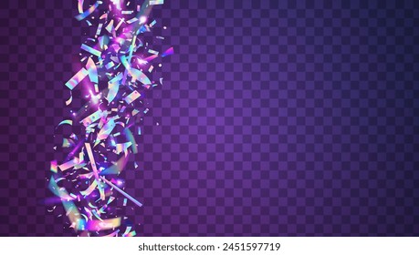 Carnaval Sparkle. 3d Pattern. Digital Ribbon. Disco Surprise Explosion. Blue Light Confetti. Neon Burst. Transparent Glitter. Falling Banner. Pink Carnaval Sparkle