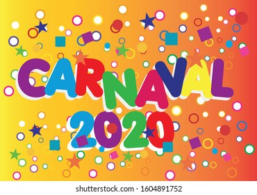 carnival 2020 colorful background vector elements brazilian party