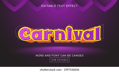 Carnival 3D editable text effect template