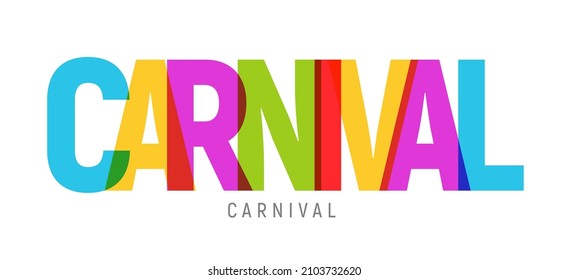 Carnival alphabet happy playful word. Festive carnival font creative vector illustration