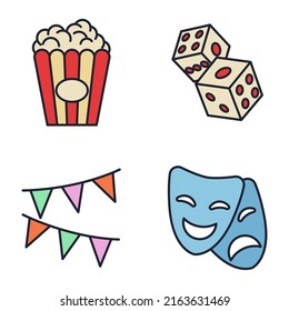 Carnival. amusement park set icon symbol template for graphic and web design collection logo vector illustration