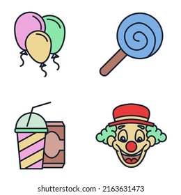 Carnival. amusement park set icon symbol template for graphic and web design collection logo vector illustration