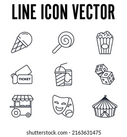 Carnival. amusement park set icon symbol template for graphic and web design collection logo vector illustration