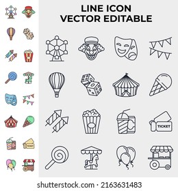 Carnival. amusement park set icon symbol template for graphic and web design collection logo vector illustration