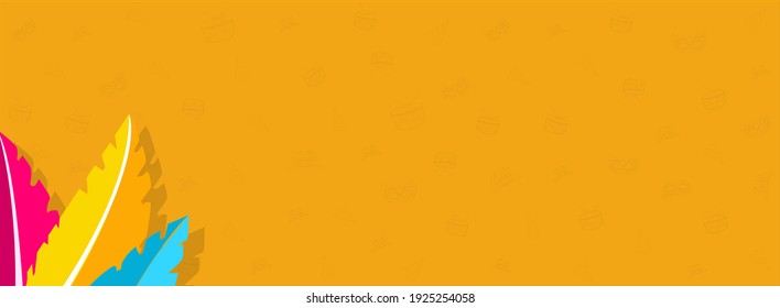 Carnival background with feather ornaments. Vector illustration.
